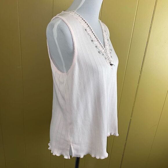 Liz Claiborne women M/L floral print tank top & shorts pajama set light pink - Picture 5 of 13